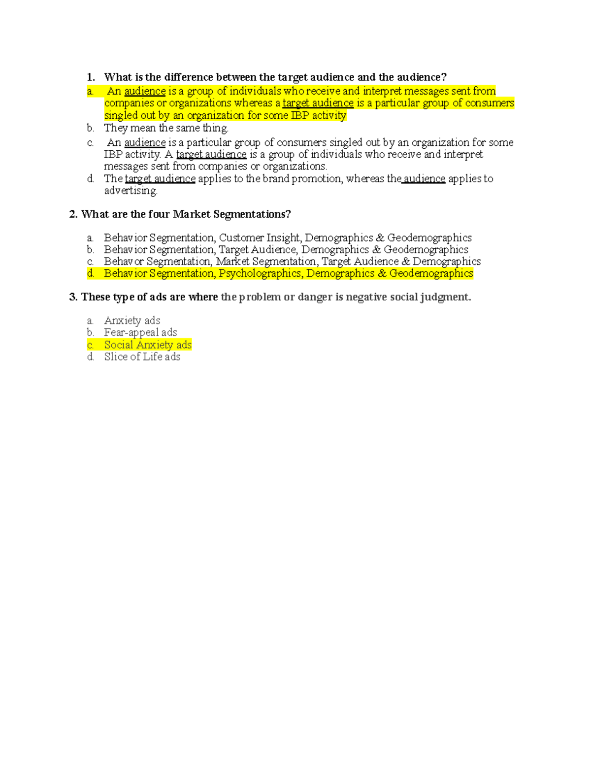 Three Multiple Choice Questions - What is the difference between the ...