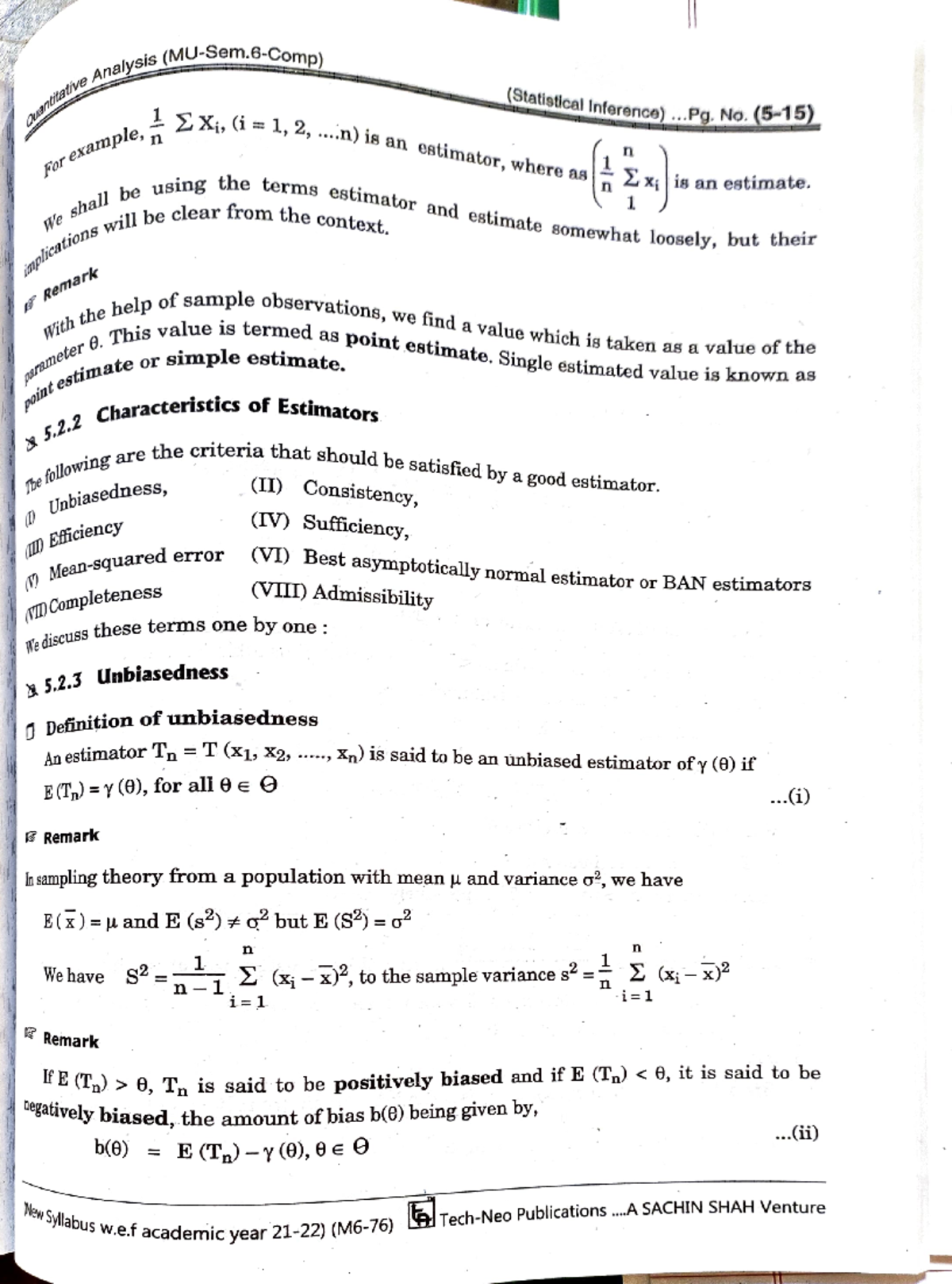 Chapter 5 QA - Quantitative Analysis Book - Ve IS (MU-Sem-Comp) ,Af1 9 1ys