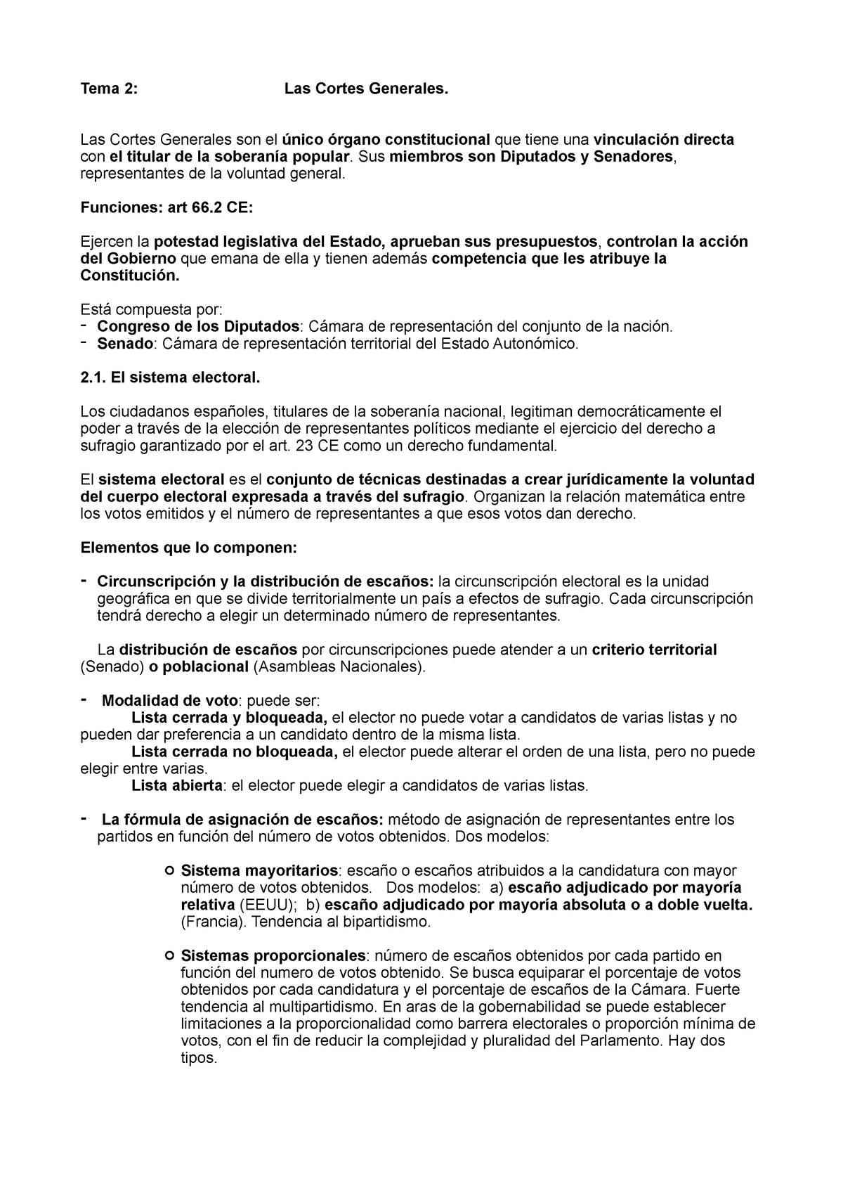 Tema Pdf Consti - Tema 2: Las Cortes Generales. Las Cortes Generales ...