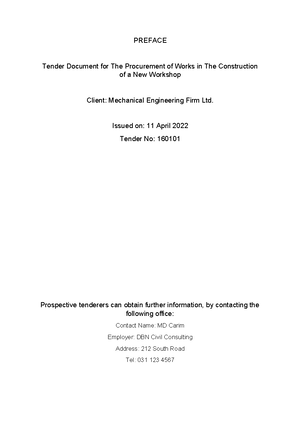 Final tender doc - design Project - Table of Contents 1 2 4 AND ...