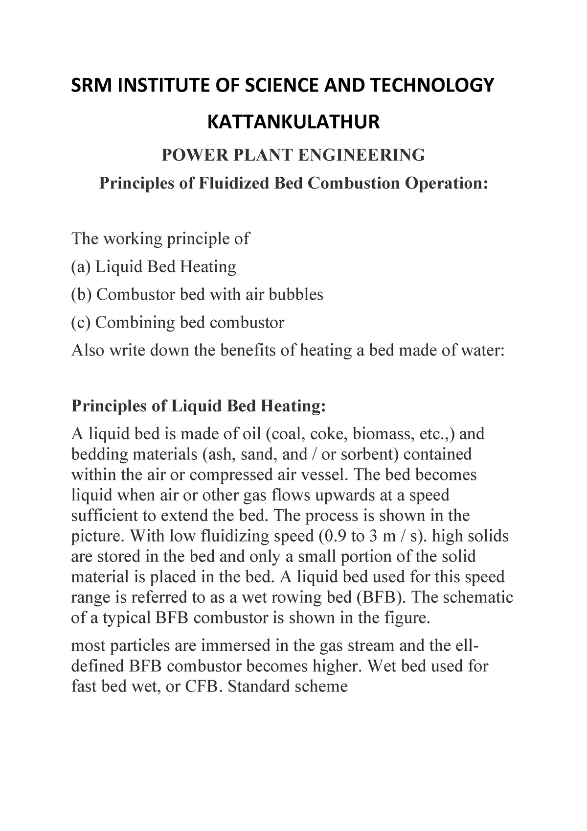 Principles Of Fluidized Bed Combustion Operation - Power Plant ...