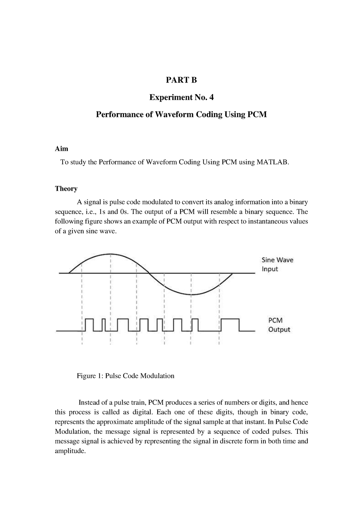 experiment 4 sampling and pcm