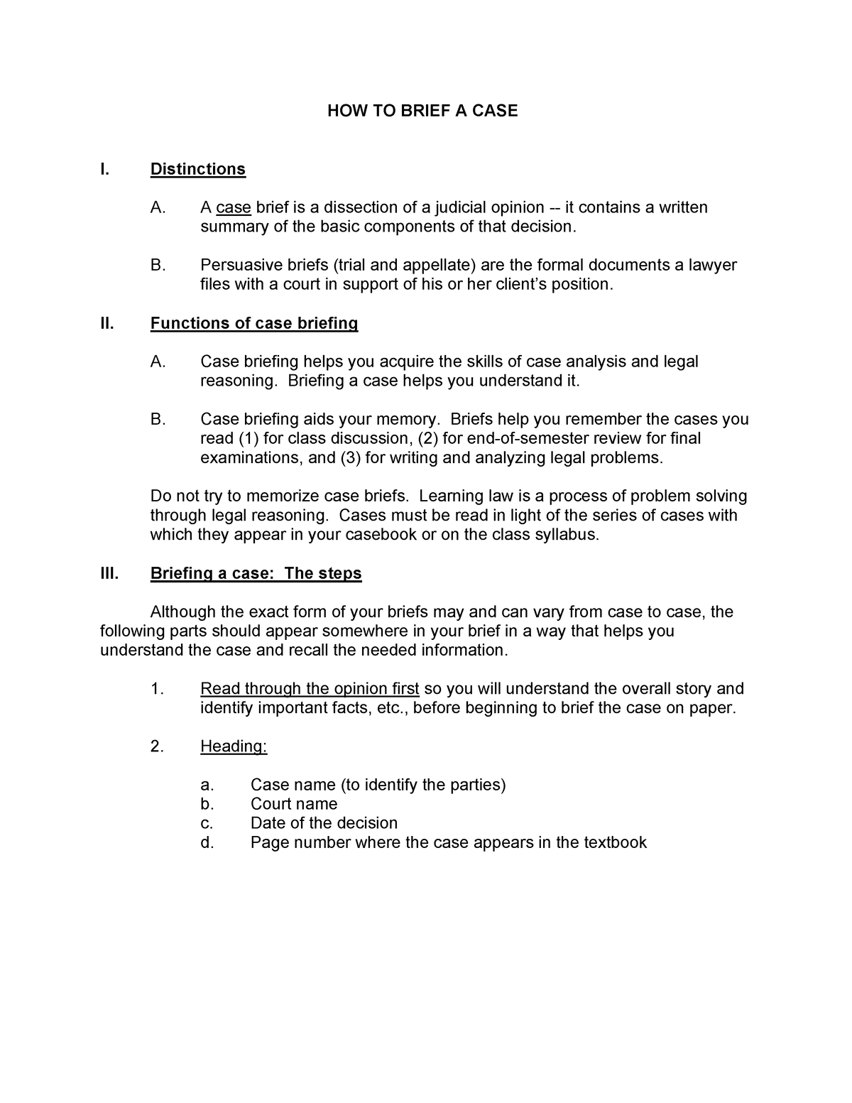 case-brief-procedure-how-to-brief-a-case-i-distinctions-a-a-case-brief-is-a-dissection-of-a