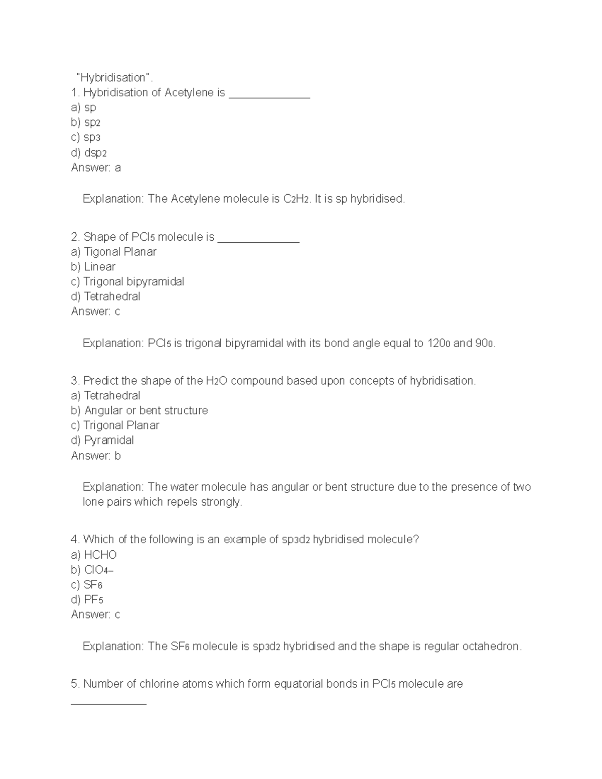 Engineering Chemistry - “Hybridisation”. Hybridisation of Acetylene is ...