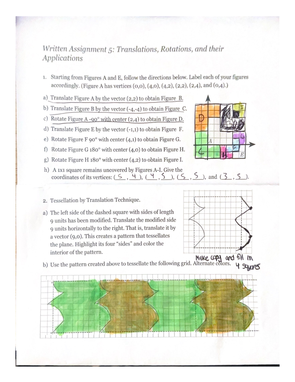 written assignment 5 translations rotations and their applications