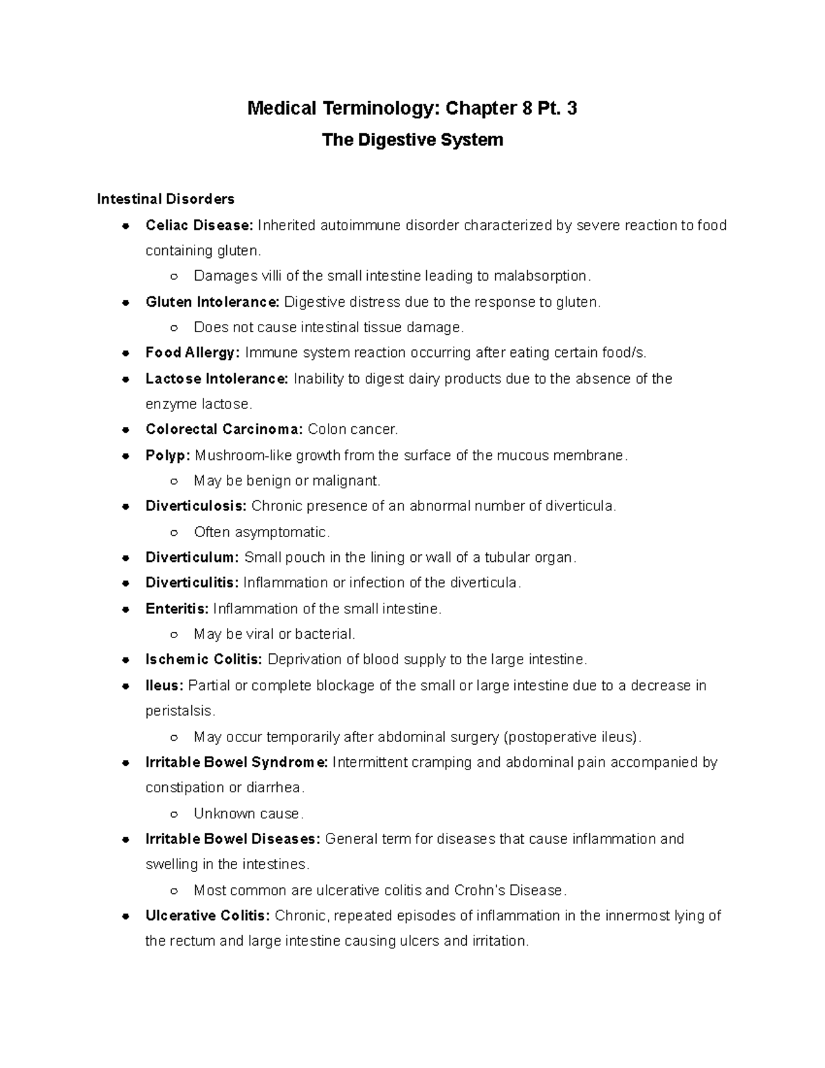 Med Terms Ch 8 Pt 3 The Digestive System Medical Terminology