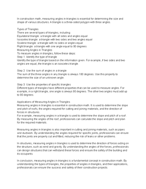 Introduction to Angles - In construction math, angles play a critical ...