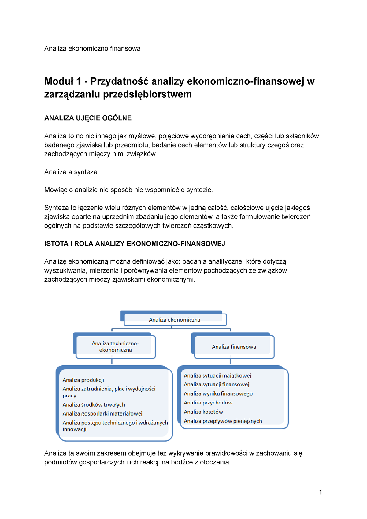 Analiza Ekonomiczno Finansowa - Analiza Ekonomiczno Finansowa Moduł 1 ...