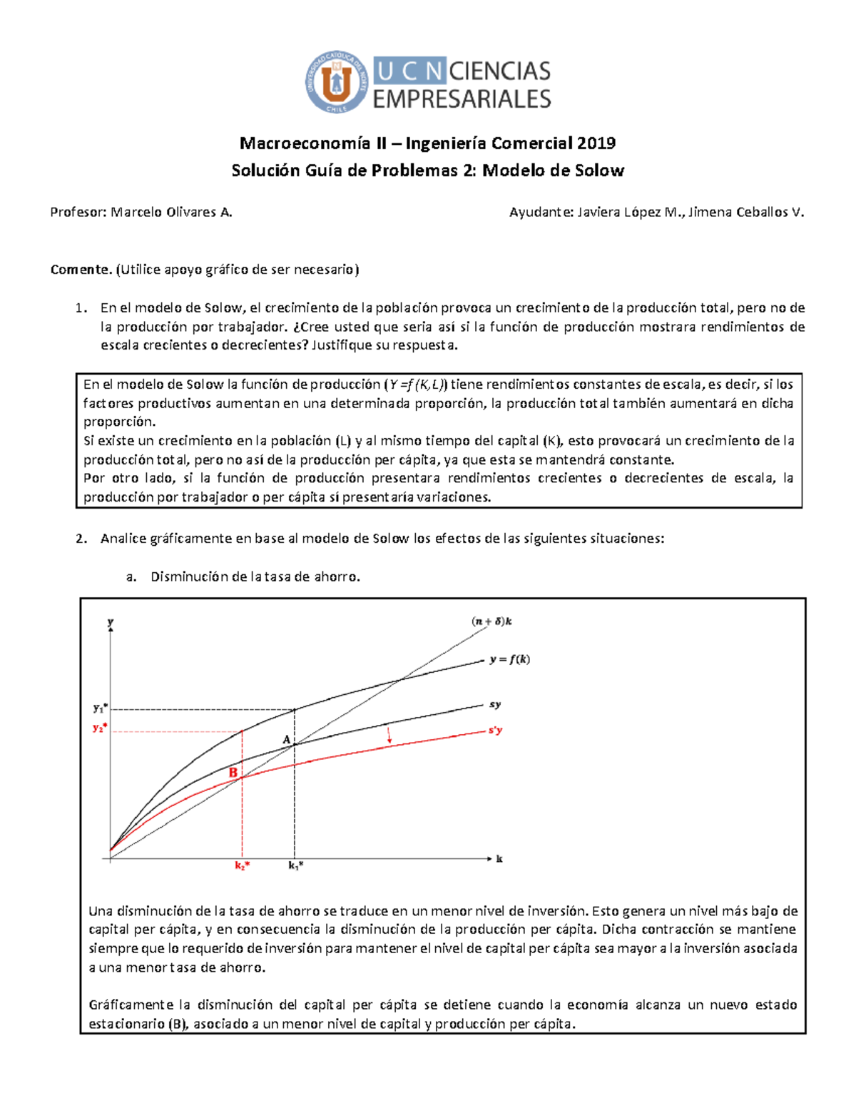 Soluciones Guía De Problemas N°2 Solow Vf - Warning: TT: Undefined ...