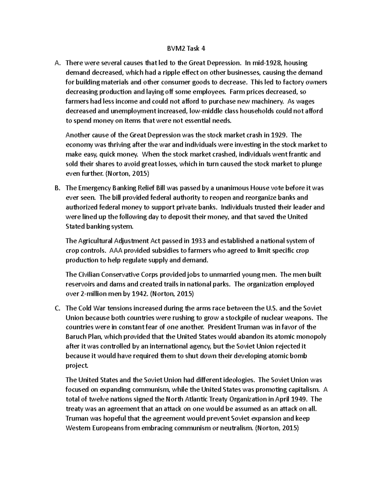 BVM2 Task 4 - Western Governors University Survey of United States ...