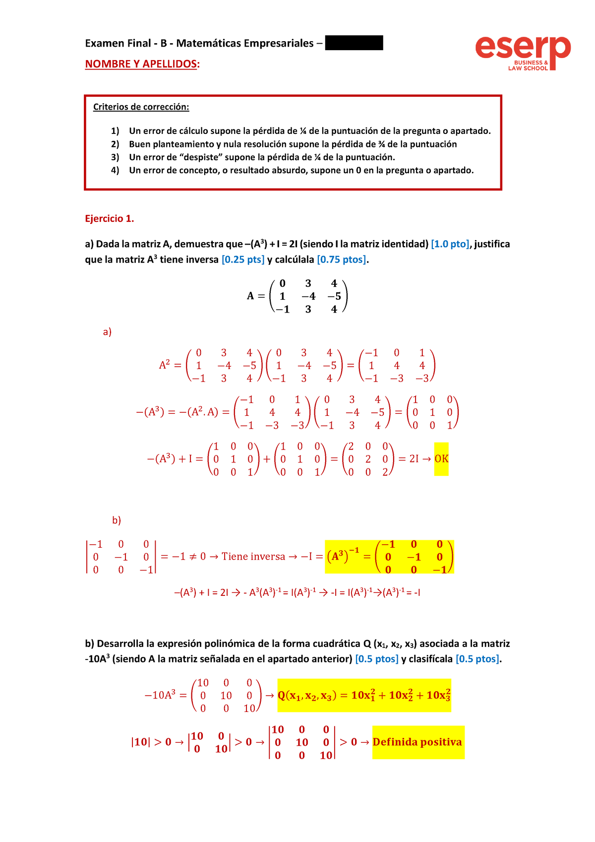 2022-2023 Examen ME Final B MBenedicto - Examen Final - B - Matemáticas ...