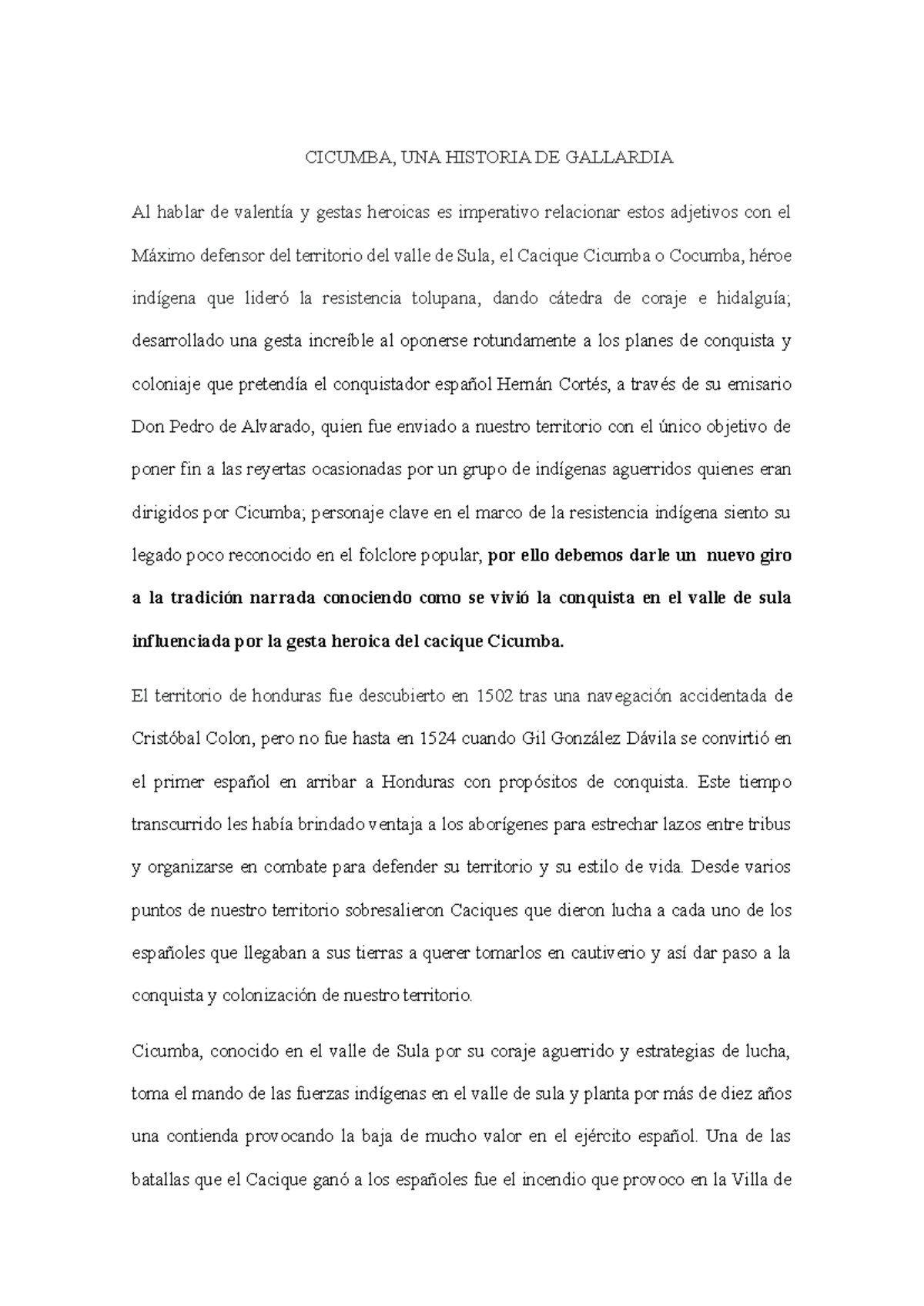 Cicumba, UNA Historia DE Gallardia - CICUMBA, UNA HISTORIA DE GALLARDIA ...