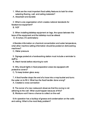 Culinary 050 Ch - CHAPTER 1 KEEPING FOOD SAFE HOW FOODBORNE ILLNESS ...