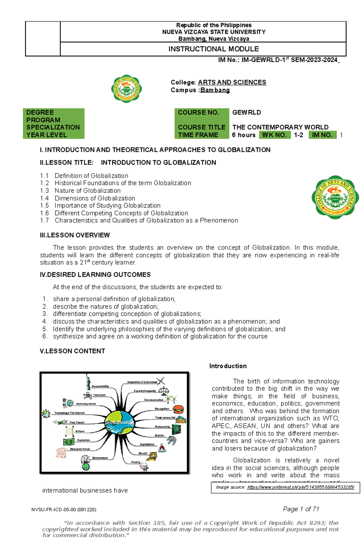TCW Part 1 Midterm 1st - TCW subject - NUEVA VIZCAYA STATE UNIVERSITY ...