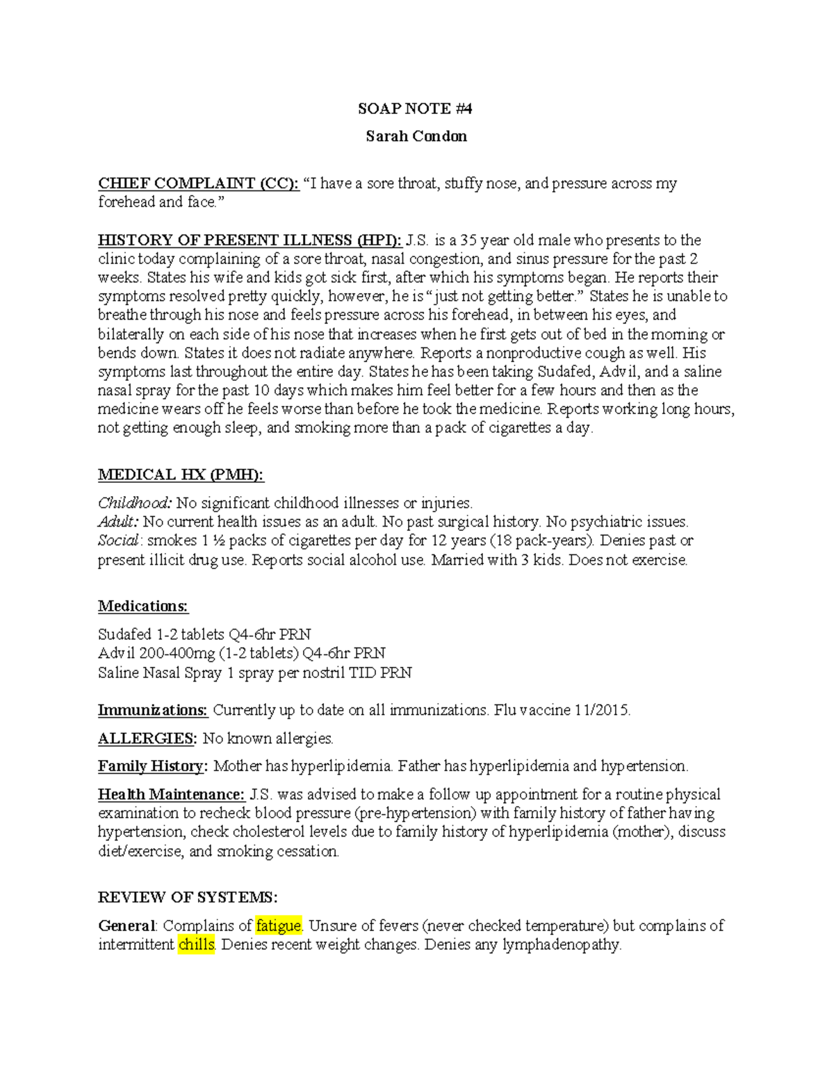 acute-sinusitis-soap-note-soap-note-sarah-condon-chief-complaint-cc