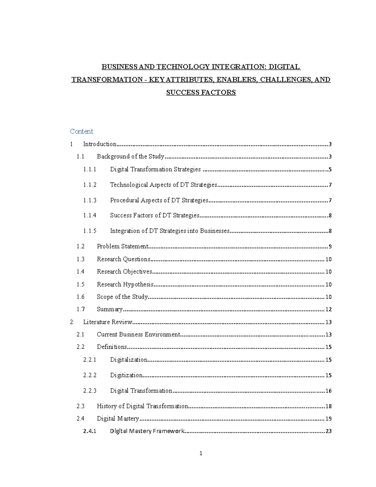 digital transformation bachelor thesis