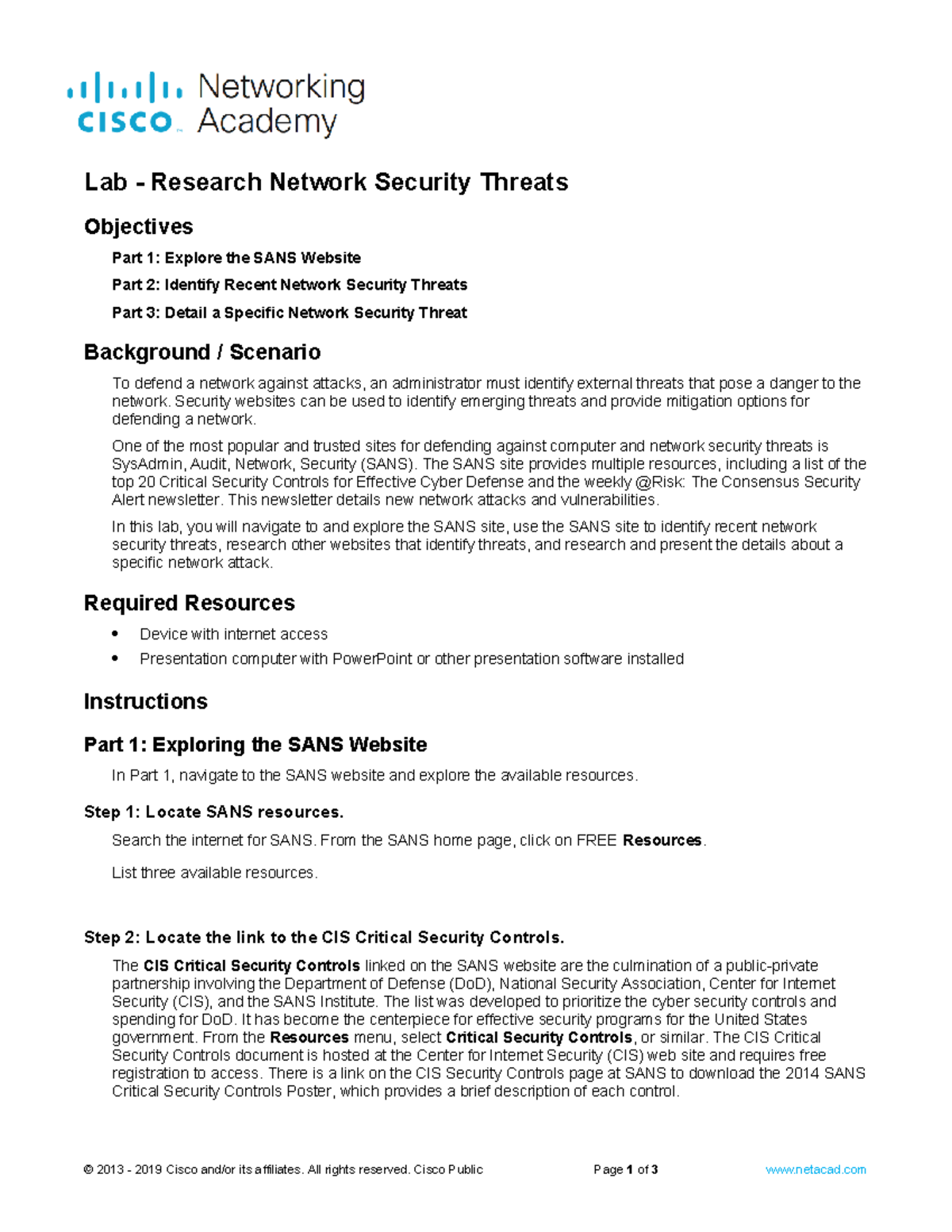 16.2.6 Lab - Research Network Security Threats - Lab - Research Network ...