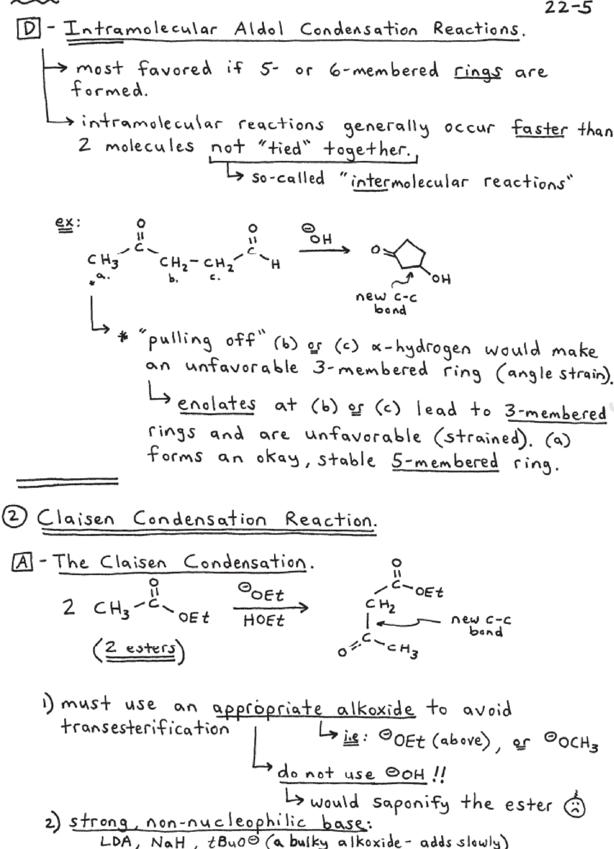 5 - Carbonyl Condensation Reactions - Section 22 of Organic Chemistry ...