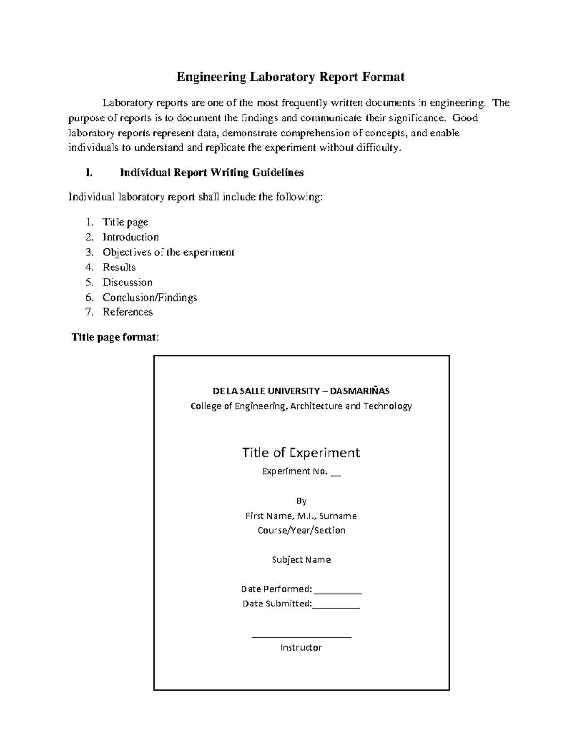 Laboratory Report Format and Grading Rubric(4)(2)(3) - Engineering ...