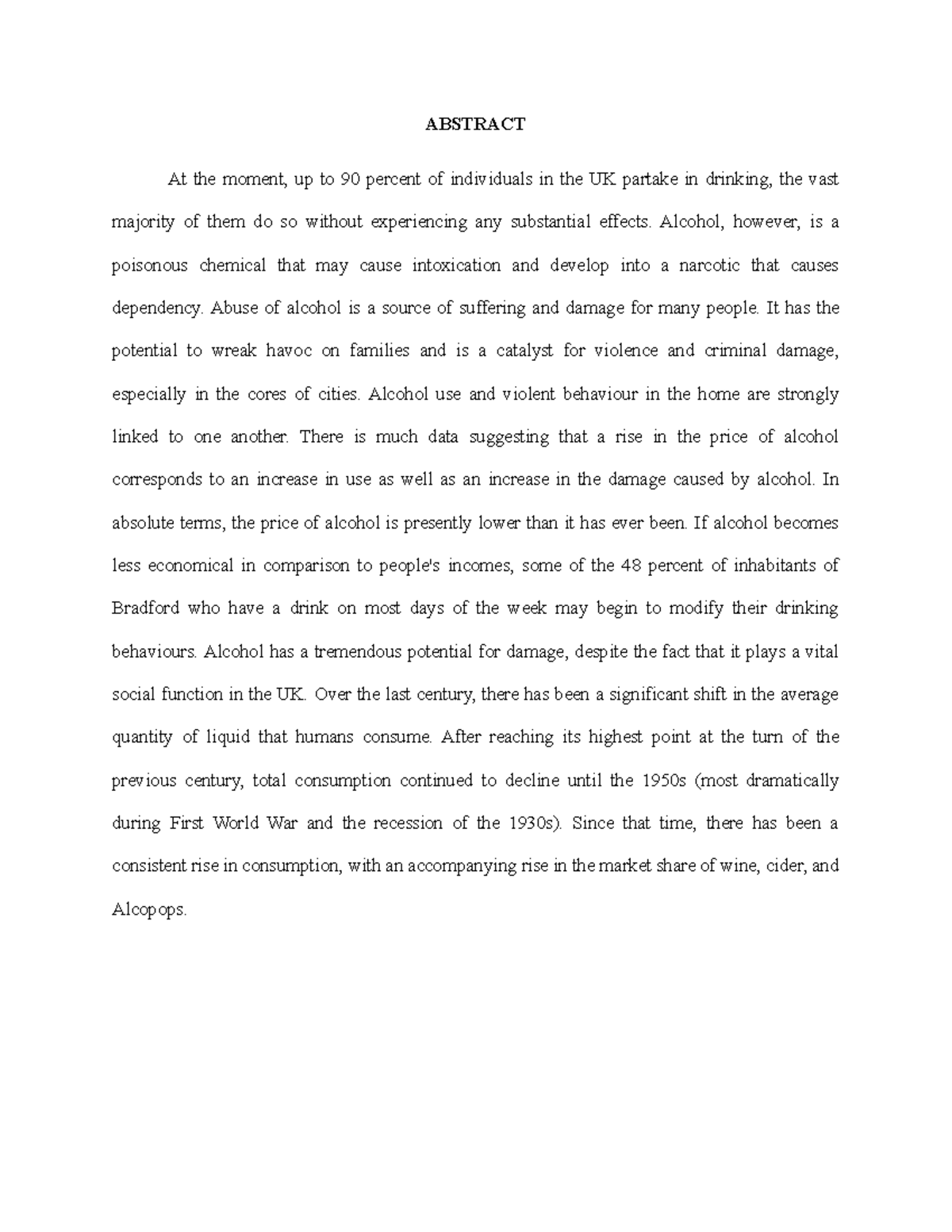 Hert Drug and Alcohol Abuse - ABSTRACT At the moment, up to 90 percent ...