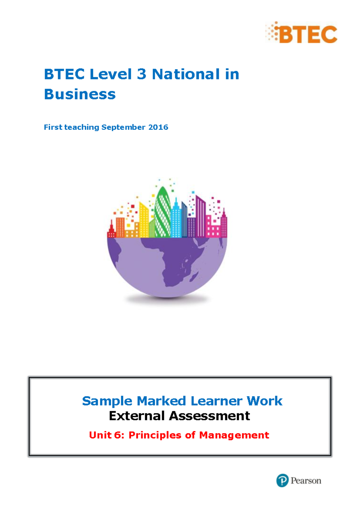 Sample Marked Learner Work Unit 6 - BTEC Level 3 National In Business ...