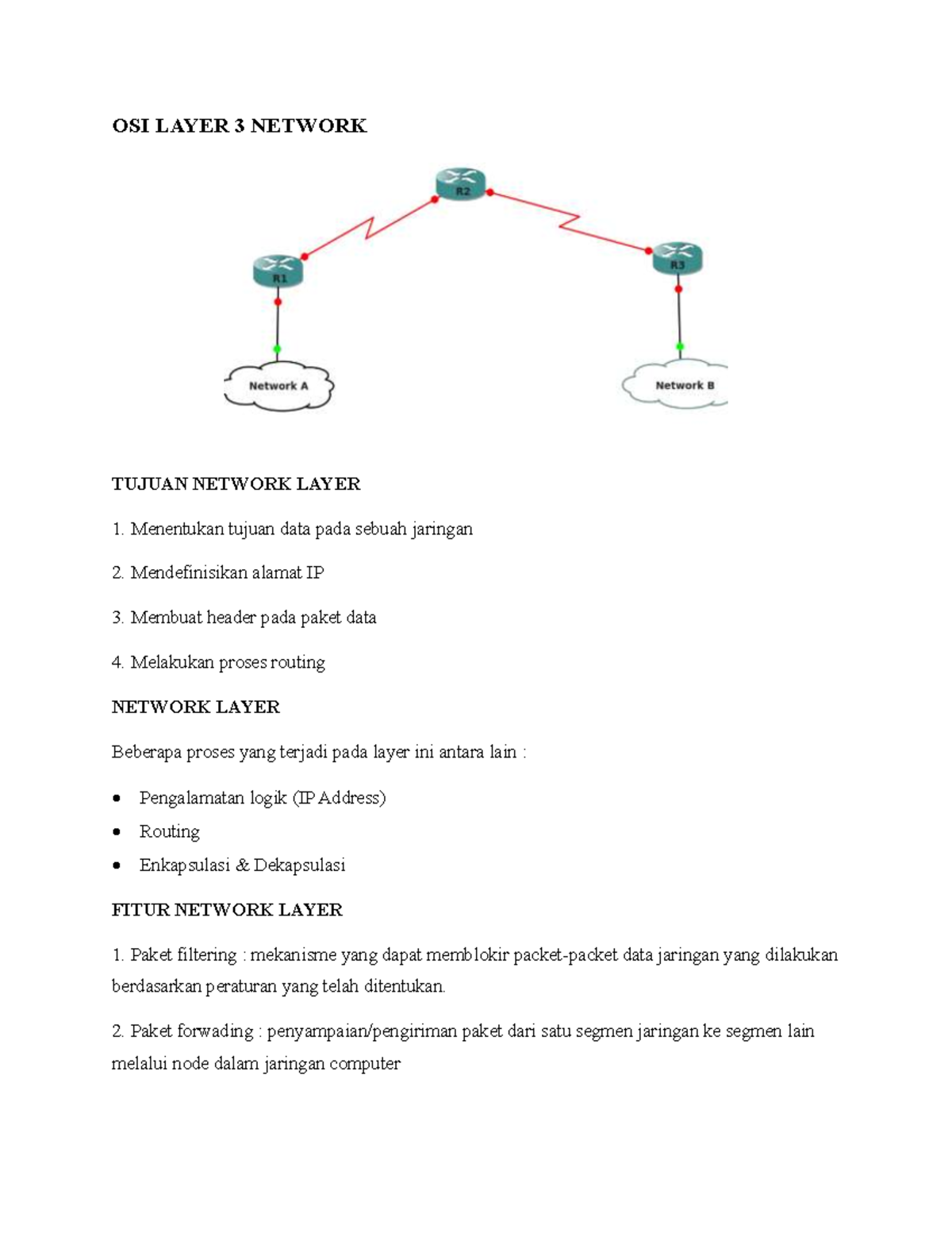 OSI Layer 3 Network OSI LAYER 3 NETWORK TUJUAN NETWORK LAYER