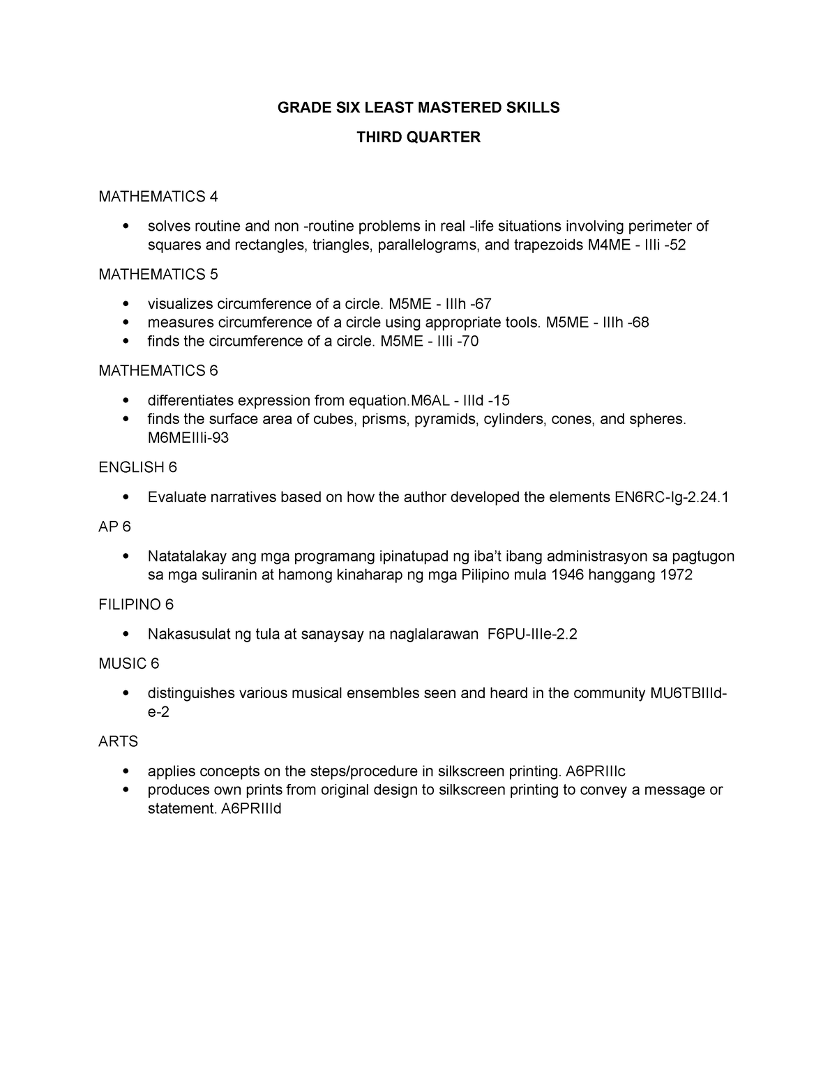 grade-six-least-mastered-skills-q3-grade-six-least-mastered-skills