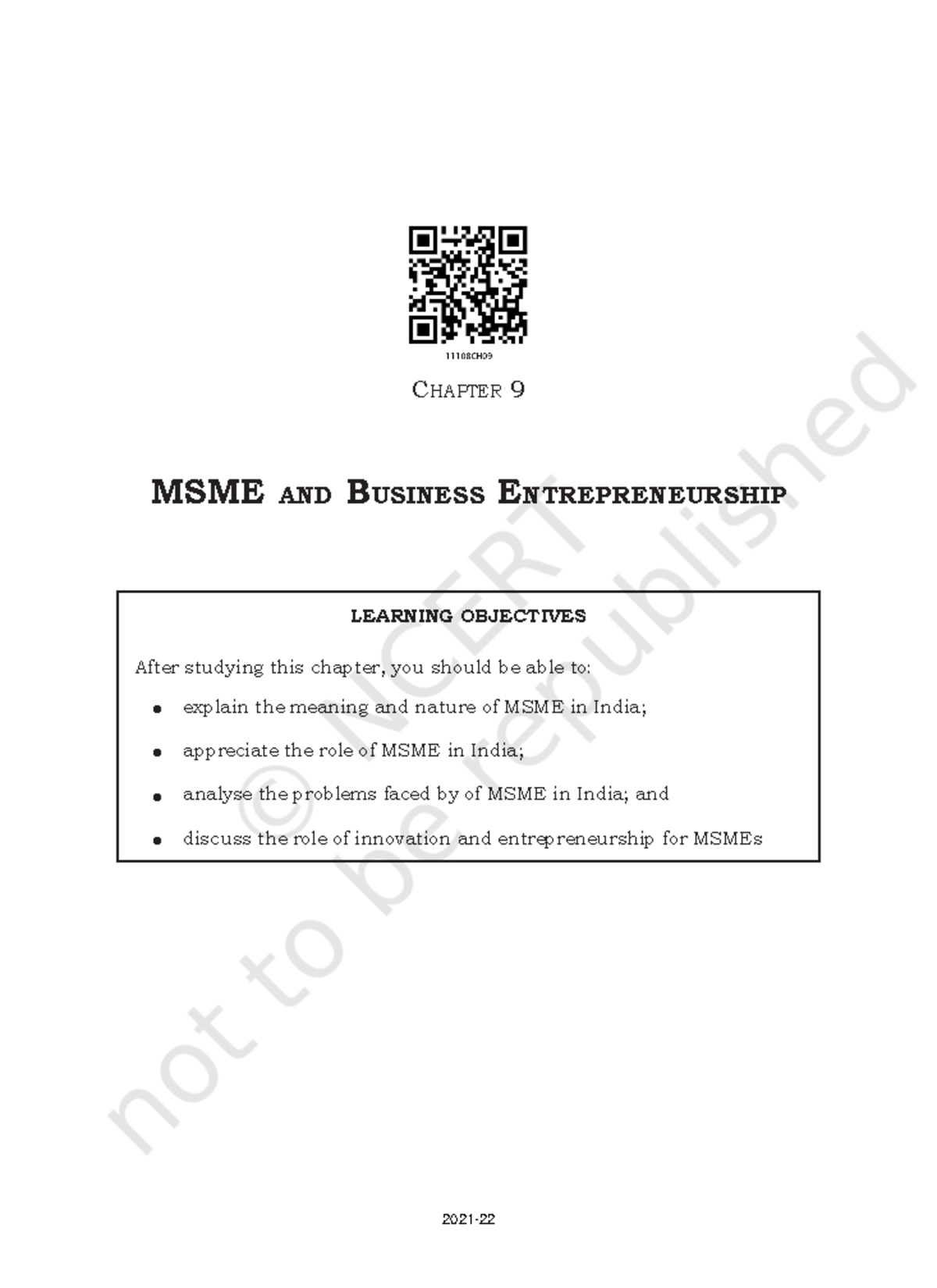 Bst chapter 9 - Chapter 9 MSME and B uSinESS E ntrEprEnEurShip LEARNING ...