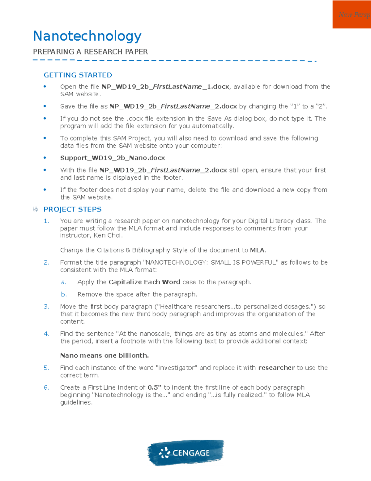 Instructions NP WD19 2b - Nanotechnology PREPARING A RESEARCH PAPER ...