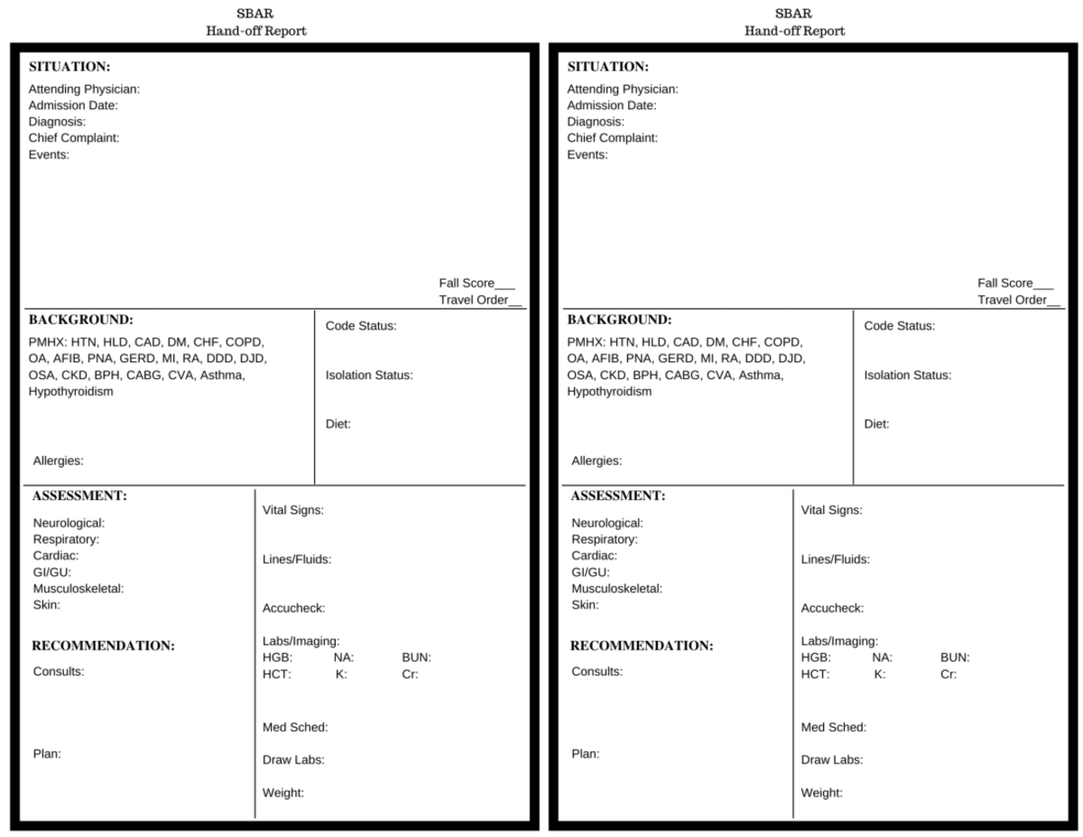 SBAR Hand-off Report nursing brain for clinical - NURS 129 - Studocu