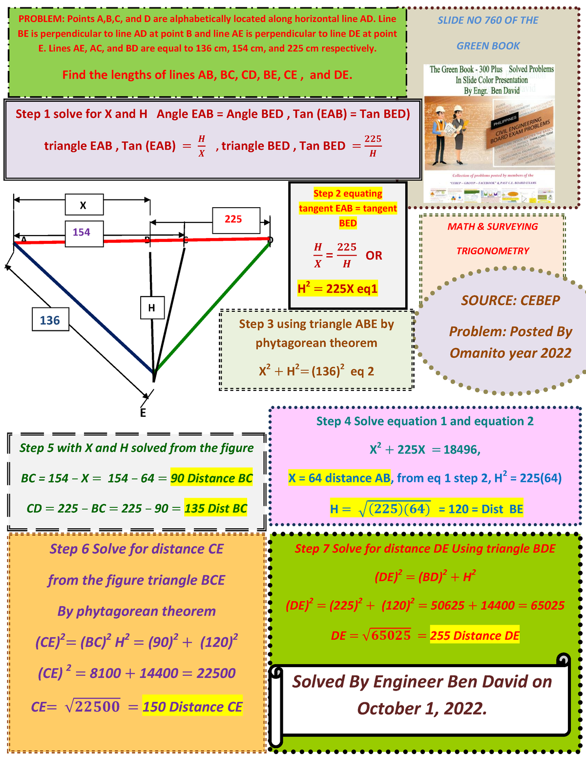 Slide NO 760 - Exercises With Solutions - A B C D E MATH & SURVEYING ...