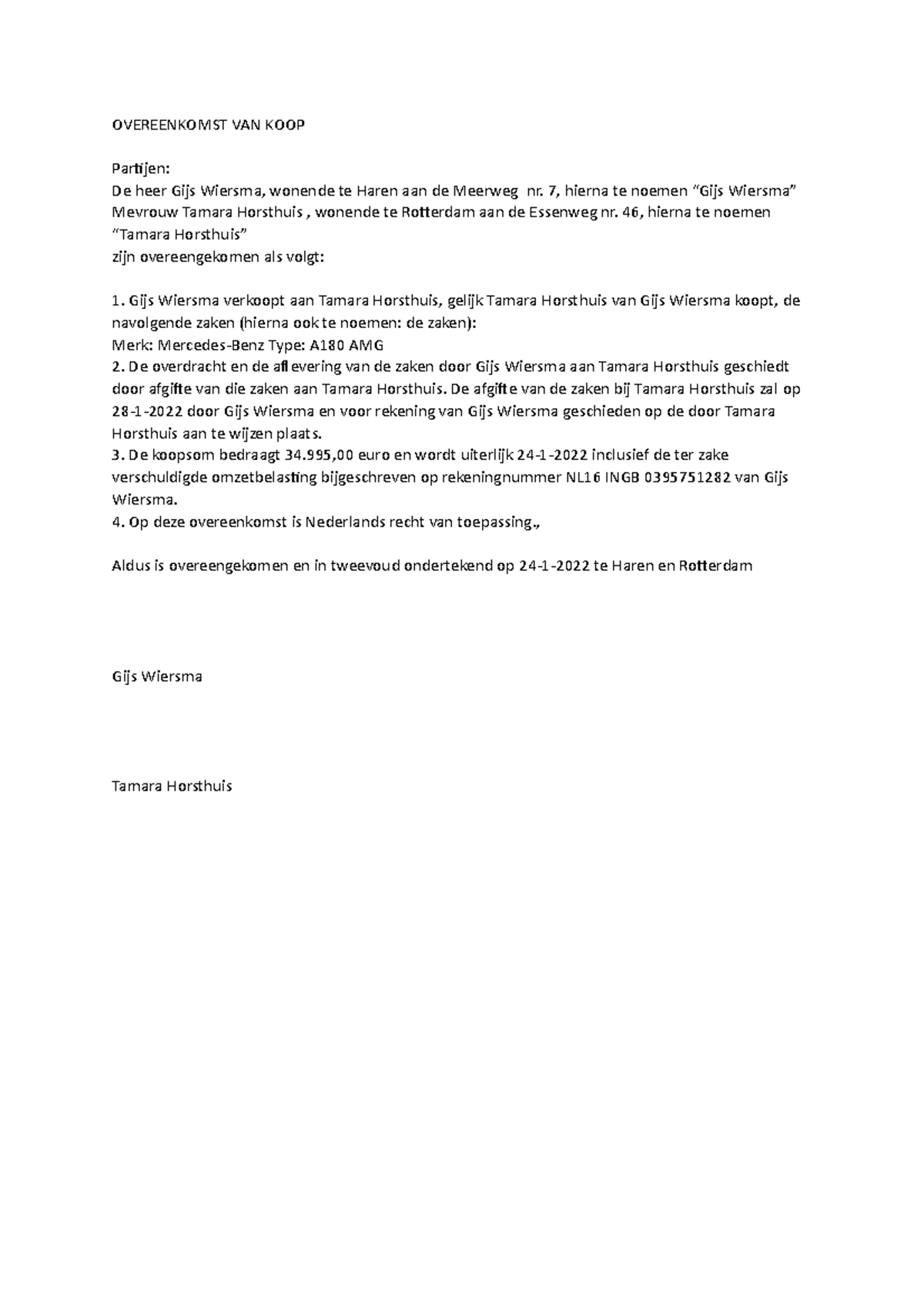 I.7.1.1.20 Eenvoudige koop van een roerende zaak (nietregistergoed