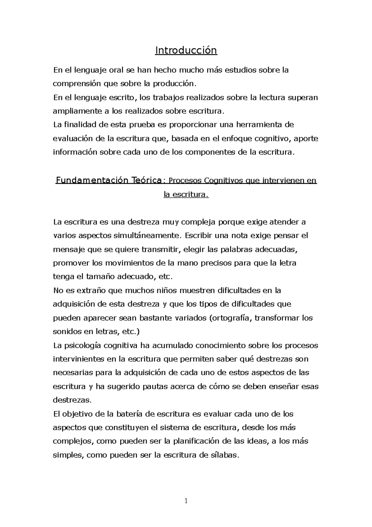 PROESC. Batería de Evaluación de los Procesos de Escritura