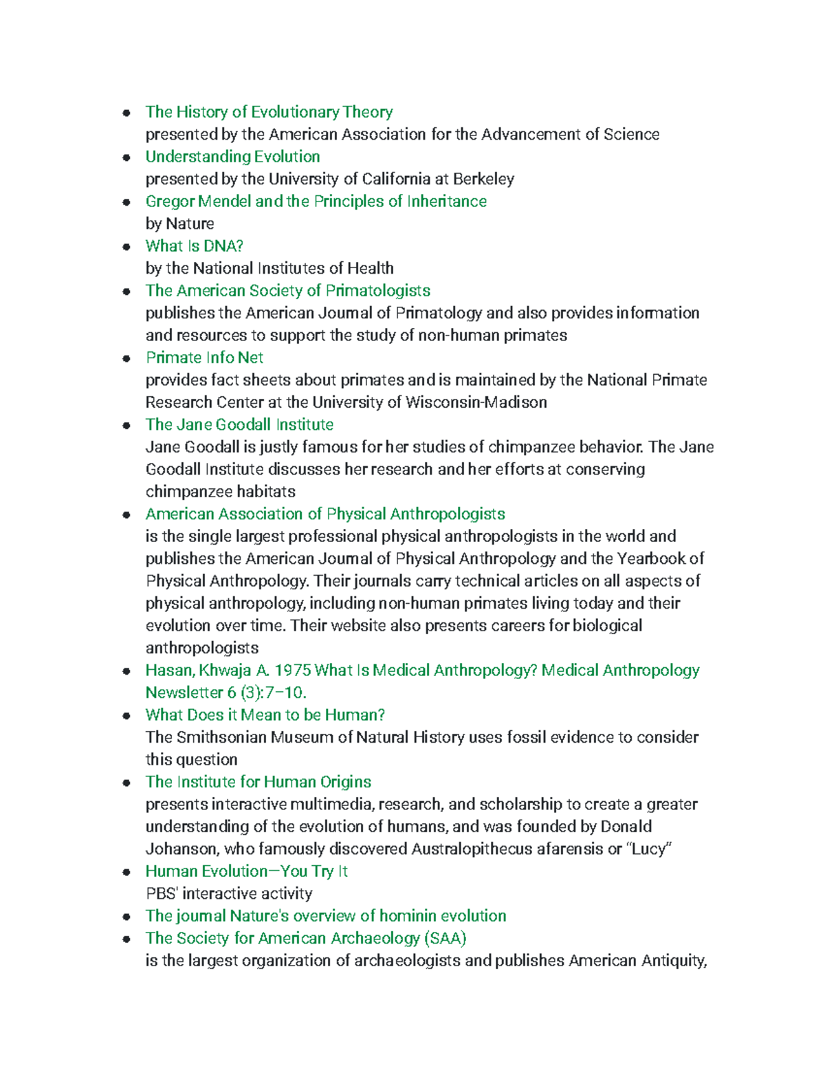 the history of evolutionary theory assignment