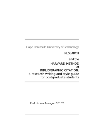 Harvard Quick Guide - QUICK GUIDE TO REFERENCING: THE HARVARD ...