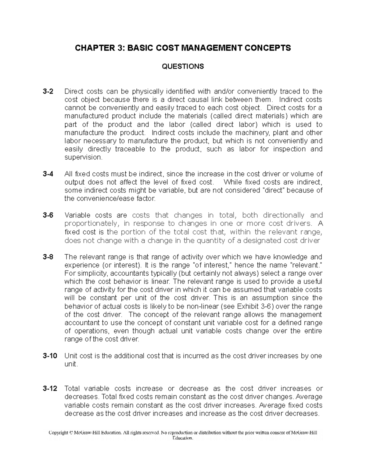 Blocher 8e EOC SM Ch03 Final Student - CHAPTER 3: BASIC COST MANAGEMENT ...