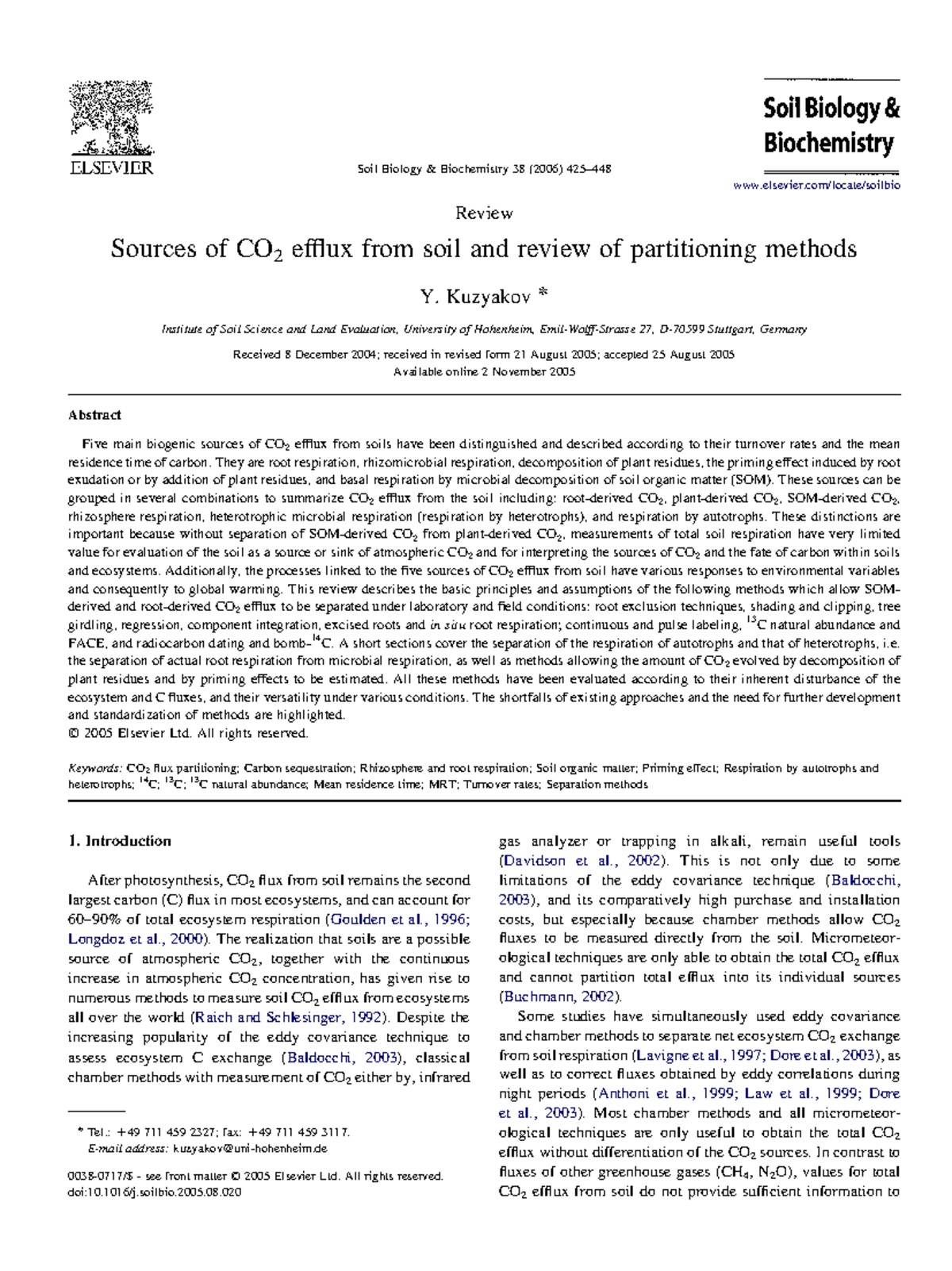 Sources of CO 2 efflux from soil and rev - Review Sources of CO 2 ...