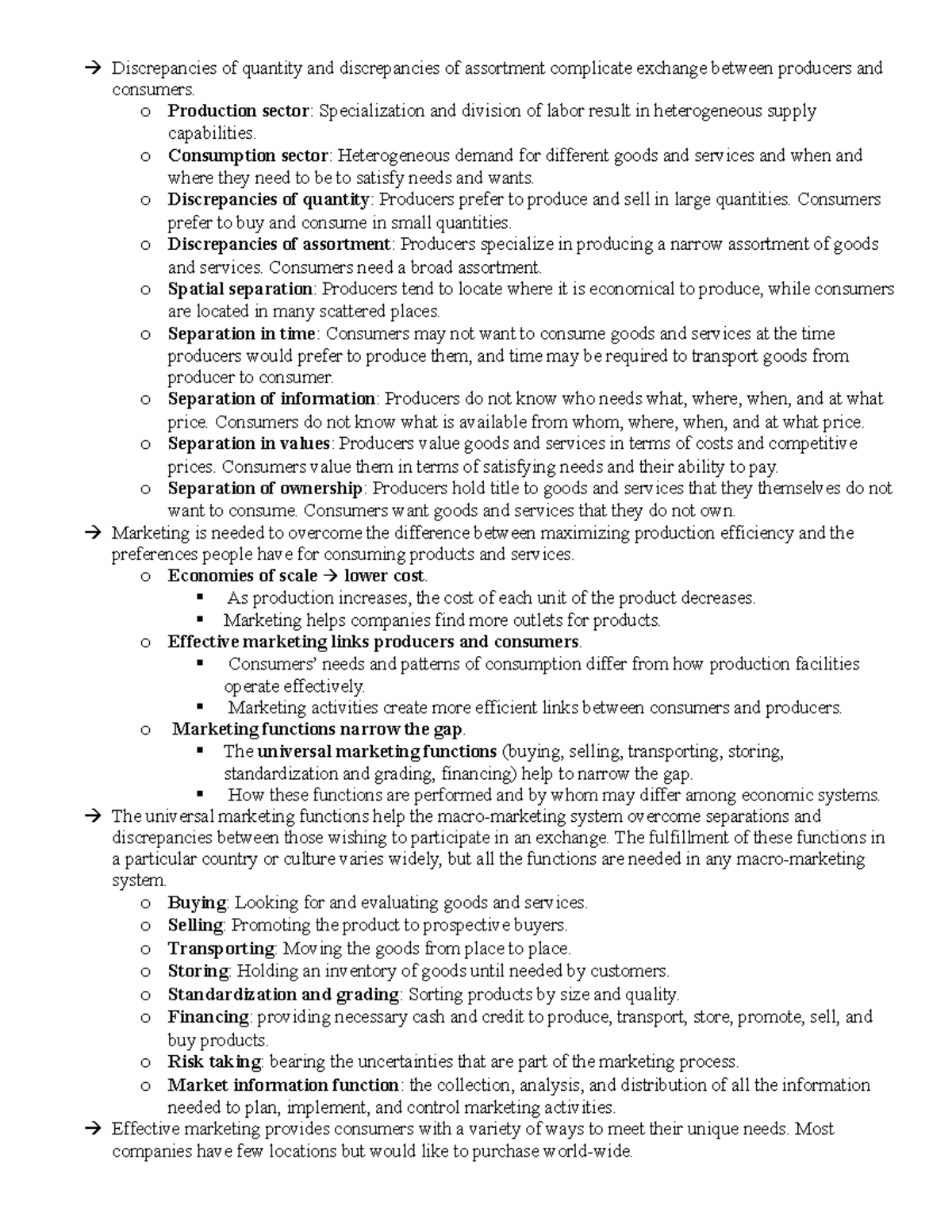 Mktch 1 Lecture notes Chapter 1 Discrepancies of quantity and