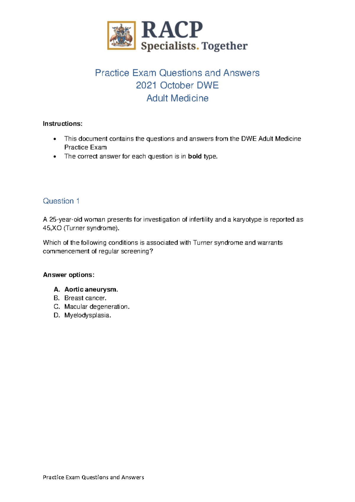 2021 oct dwe adult medicine practice exam questions and answers ...