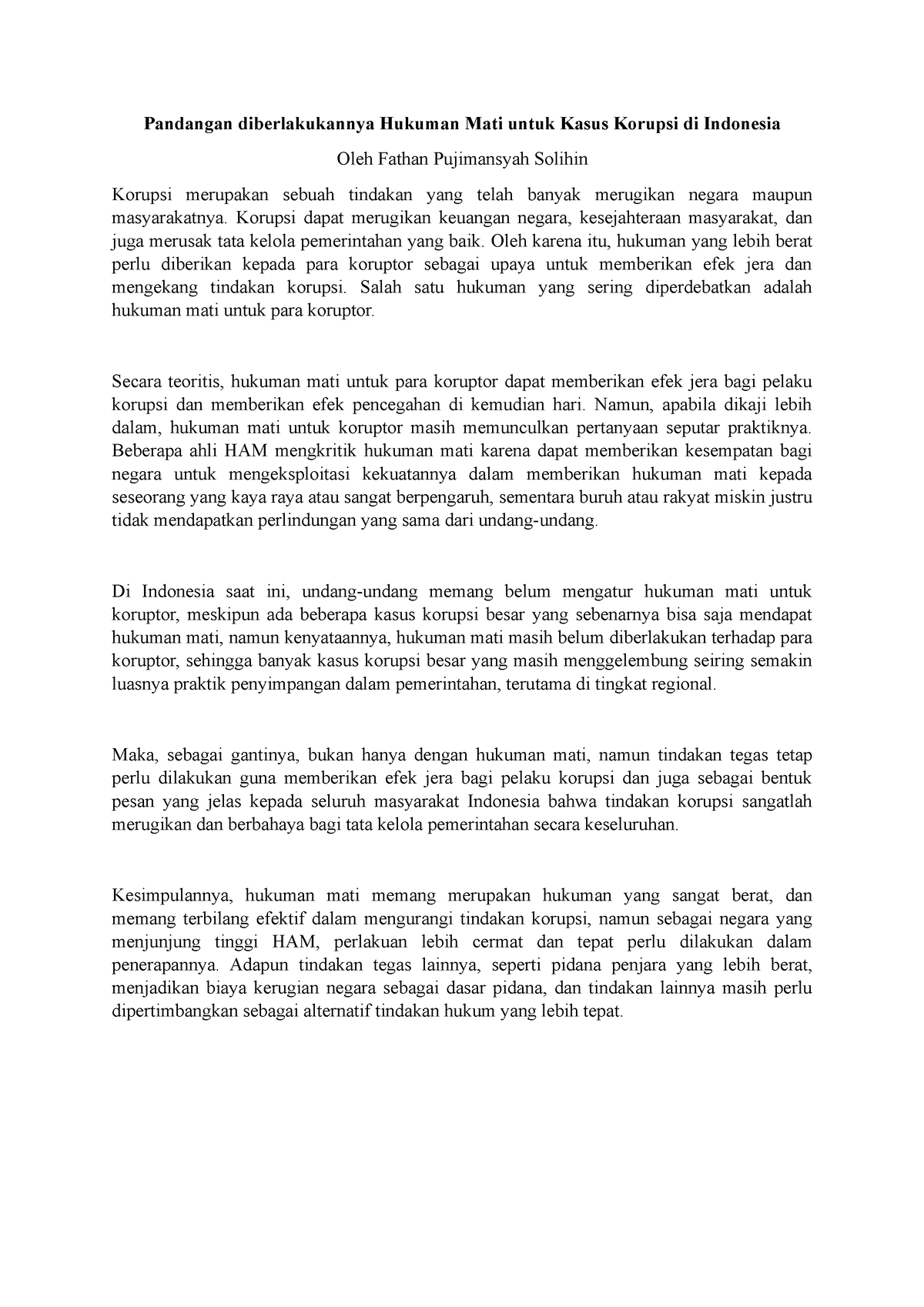 contoh essay ppkb ui hukum