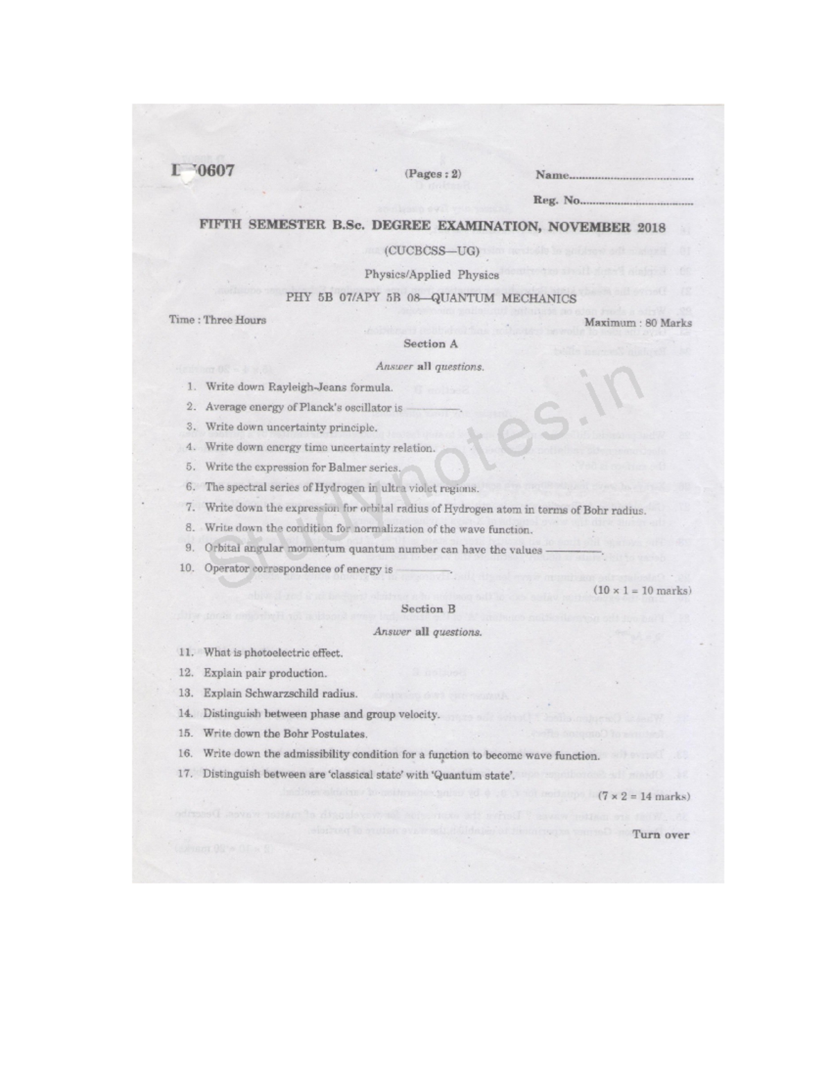 QUANTUM MECHANICS BSC 3RD YEAR PHYSICS NOTES visual data 7
