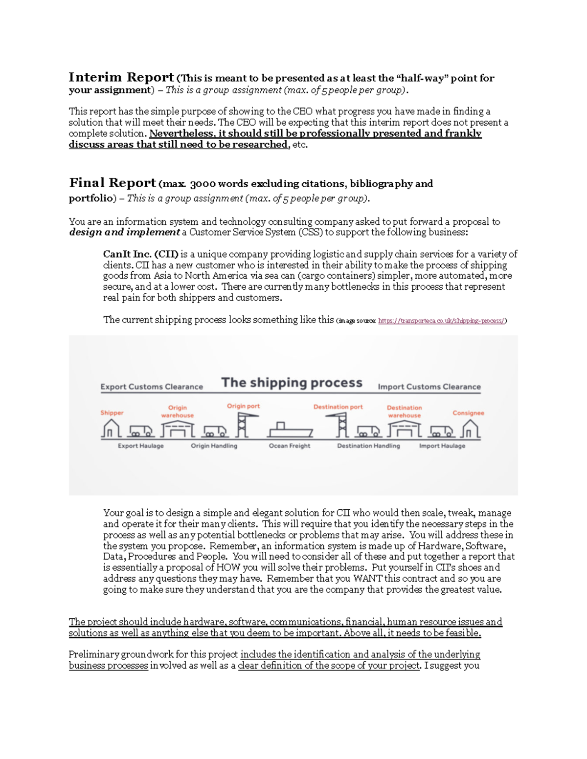 MSYS200 Group Project Details - Interim Report (This is meant to be ...