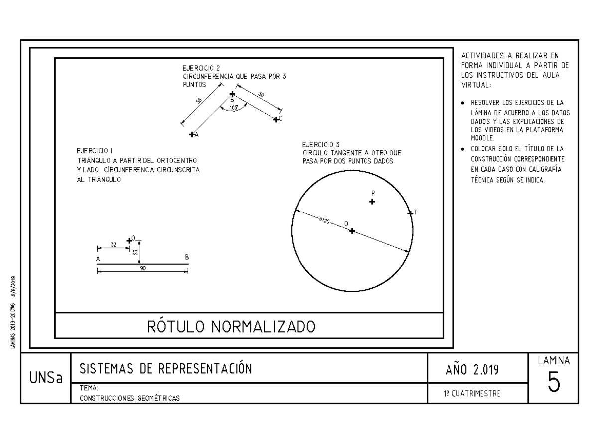 Lamina 5 de sistemas de representacion - RÓTULO NORMALIZADO EJERCICIO 1 ...
