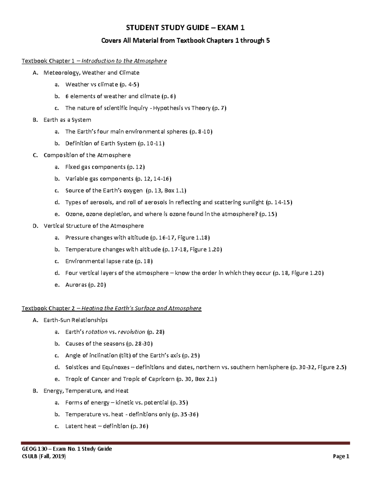 Exam 1 Study Guide (Fall 2019 ) - Warning: TT: undefined function: 32 ...