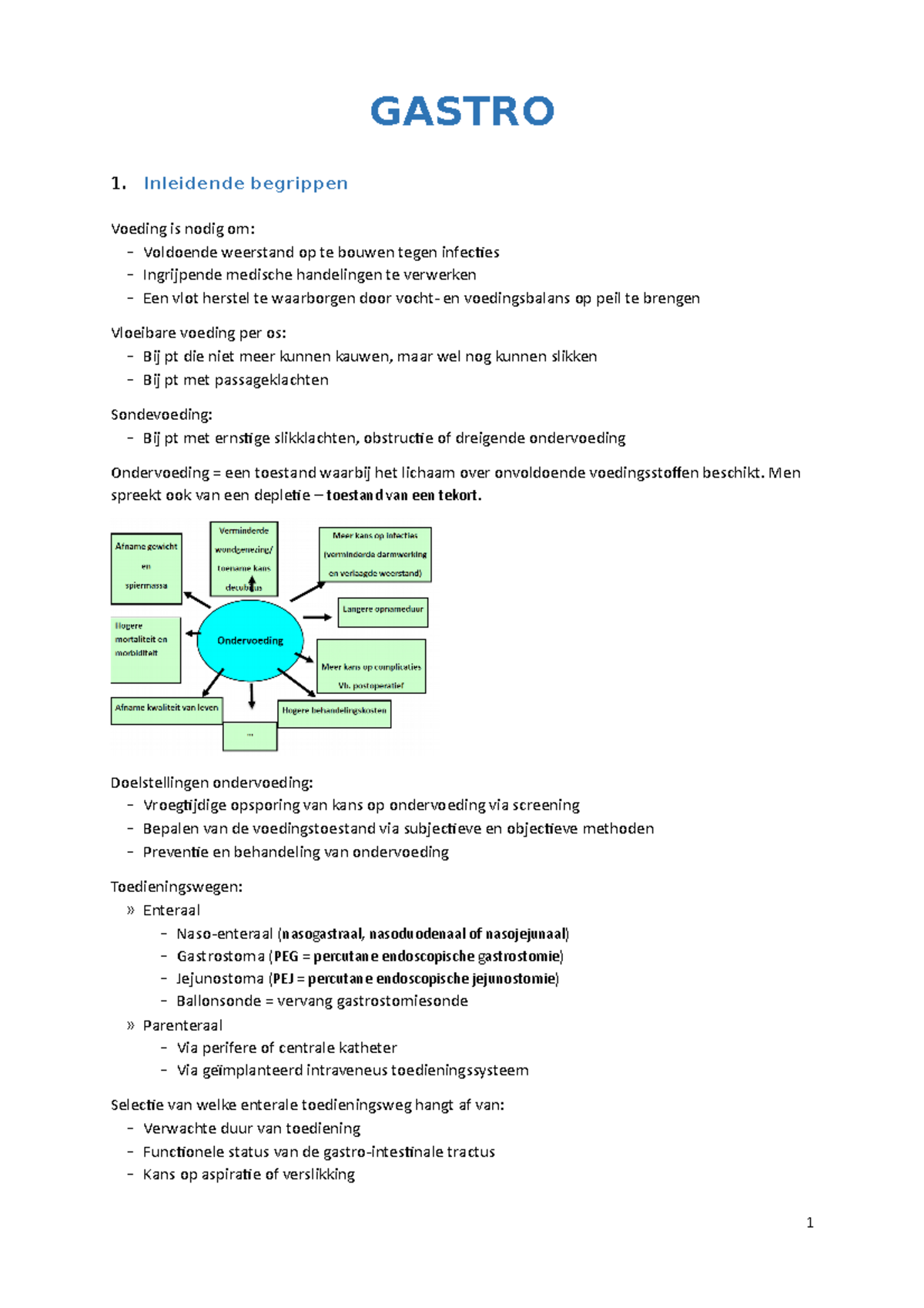 Samenvatting Gastro Alles - GASTRO 1. Inleidende Begrippen Voeding Is ...