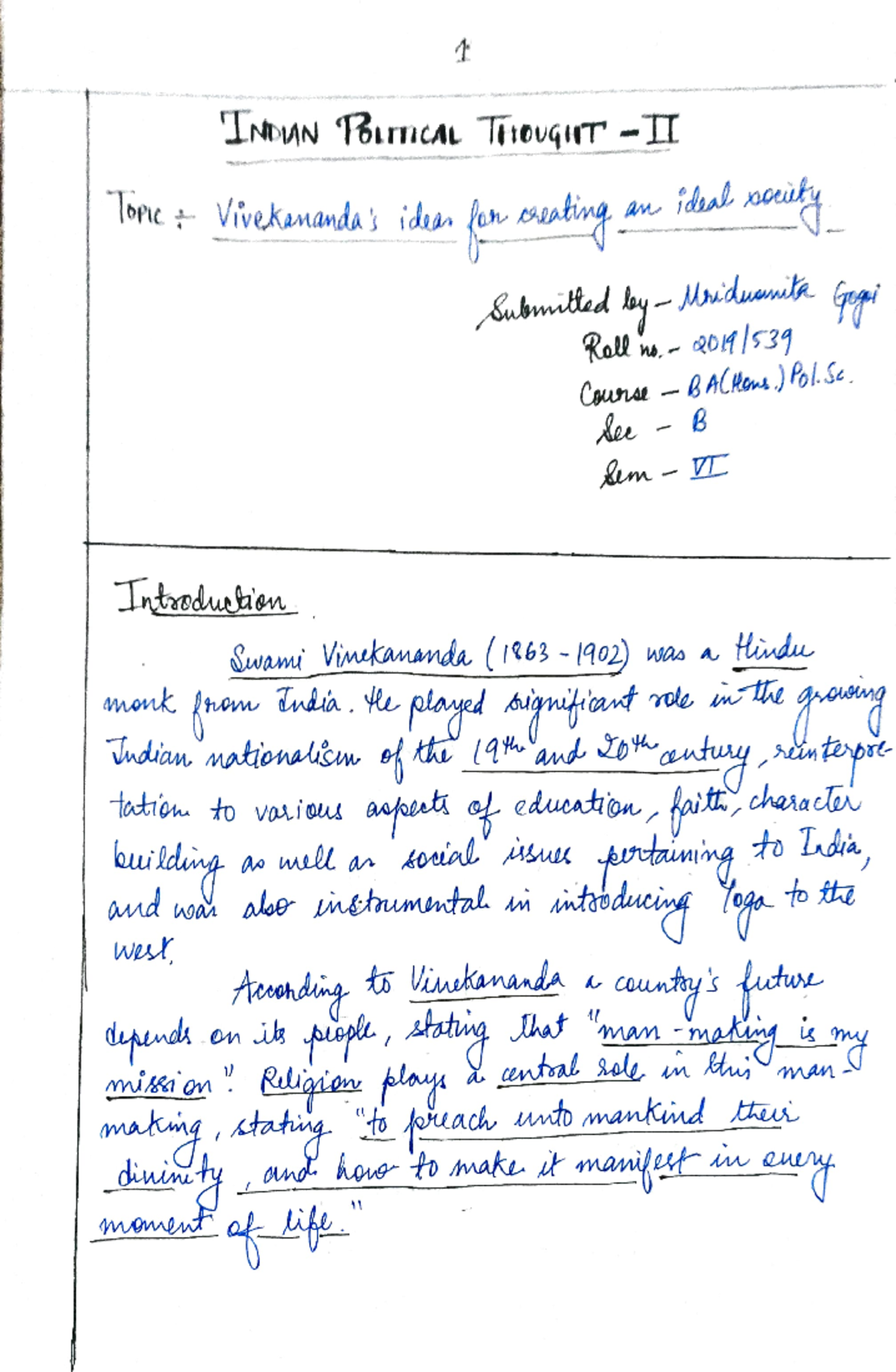 IPT - II Mridusmita -539 - INAN 1birnca ThovgiT -II PicVivekananda ida ...