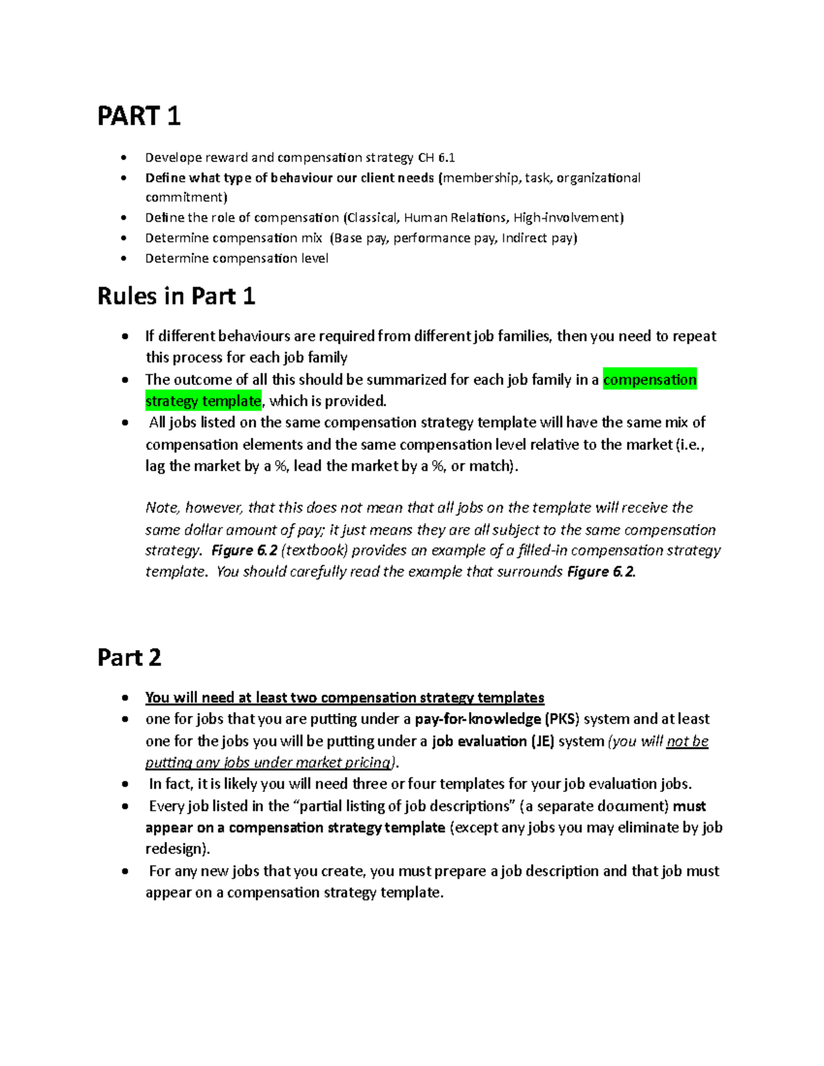 WEEk 5 Revise rubrics(1) 2 - PART 1 • Develope reward and compensation ...