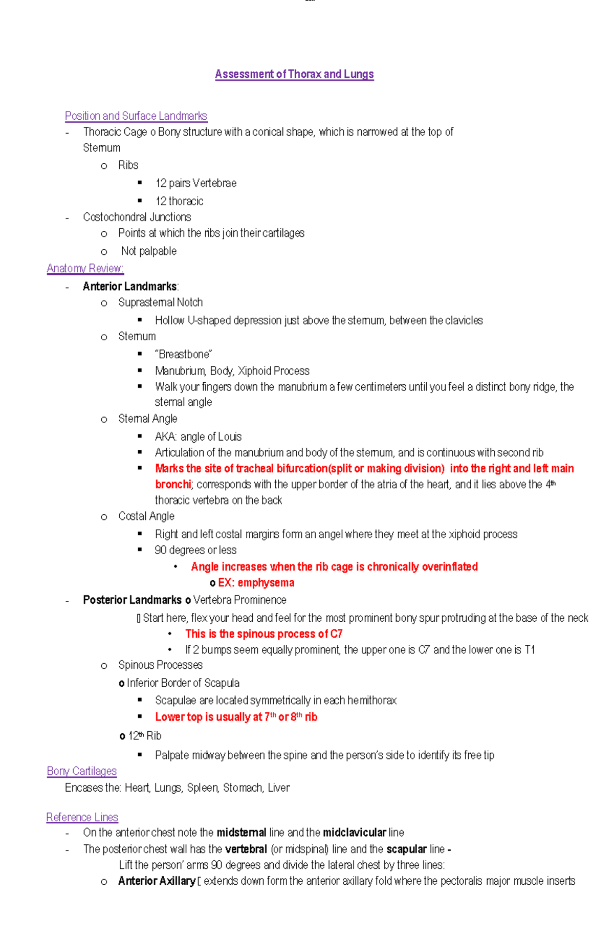 HA Thorax-AND- Lungs - chhxhxhx - Assessment of Thorax and Lungs ...