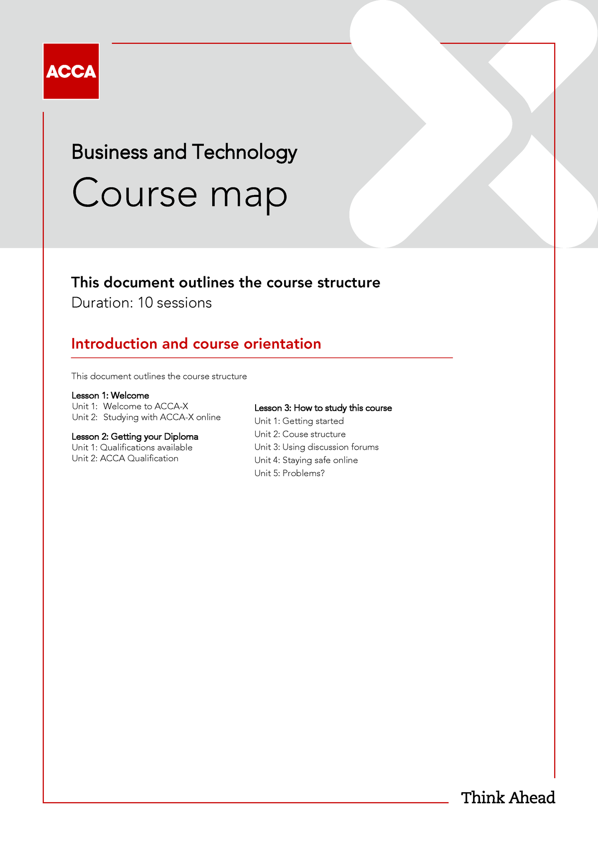 Course Map BT - Course Map This Document Outlines The Course Structure ...