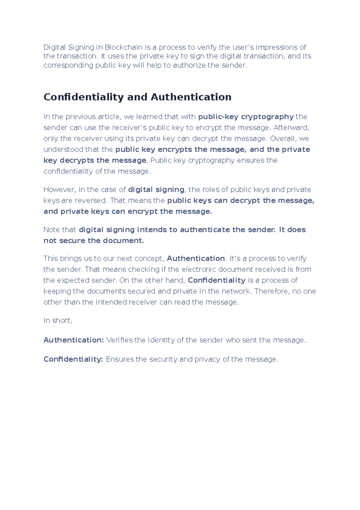 Digital signatures - NIL - Digital Signing in Blockchain is a process ...